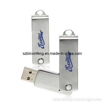 Logo Printing Metal Swivel USB Flash Stick